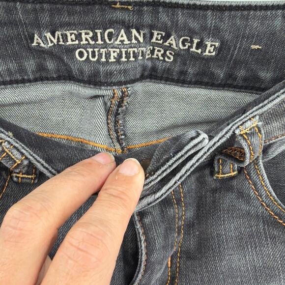 American Eagle Y2K Bootcut Artist Stretch Womens Jeans Sz 2 Grey Indie Sleaze - Picture 7 of 8
